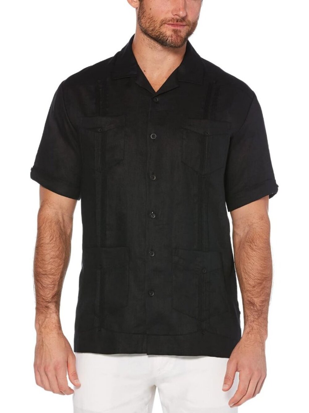 Men's 100% Linen Short Sleeve Guayabera Shirt - Big & Tall Sizes Available